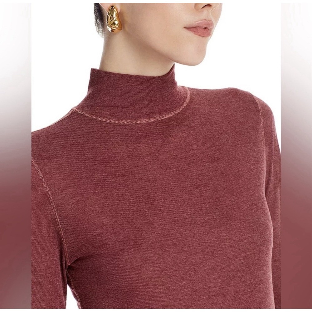 Madewell Semi-Sheer Mockneck Tee Size XS Red Long Sleeve Lightweight NN260 NEW